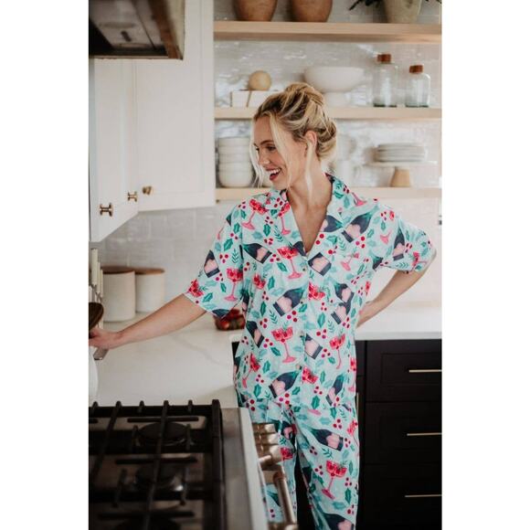 Katydid Other - Katydid Christmas Champagne, Coupes & Holly Matching Holiday PJs
